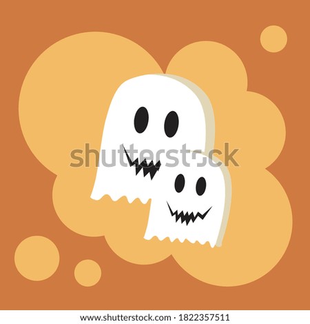 Cartoon Ghost Funny Halloween Illustration