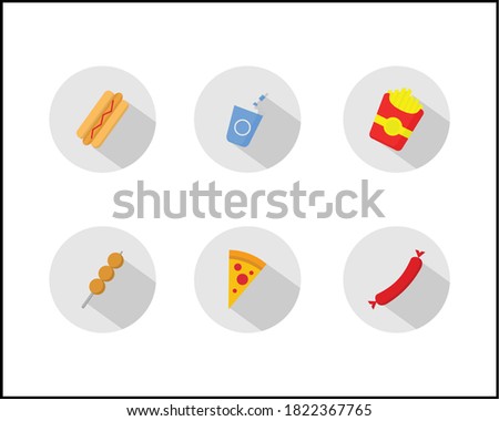 Fast food icon illustration. on a white background flat style. suitable for use in web design and packaging of food products.