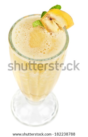banana ice cocktail on a white
