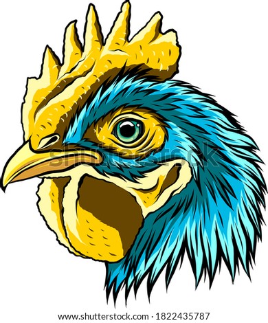 vector mascot of rooster head illustration art