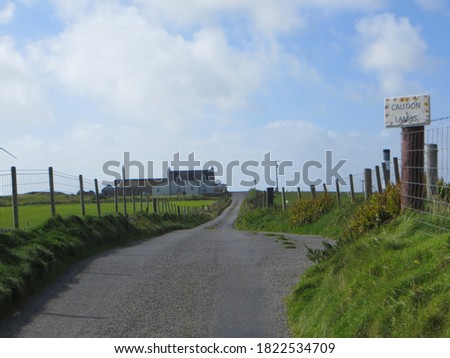 A rural lane on Tiree, Inner Hebrides, Scotland