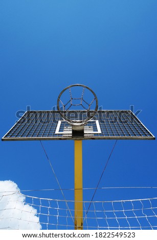 Detail of a beach basketball hoop