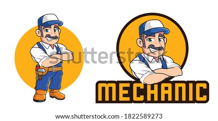 character mechanic logo mascot template
