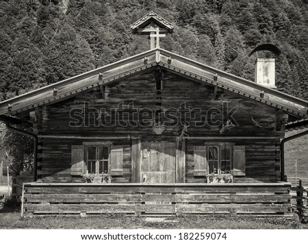 old farmhouse at the karwendel mountain - austria