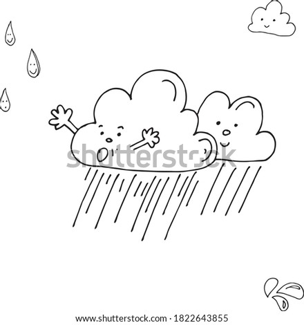 Vector rain, clouds, boats and elements