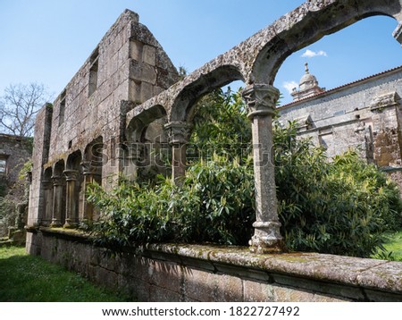 Trandeiras abandoned monastery in Galicia, Spain Royalty-Free Stock Photo #1822727492