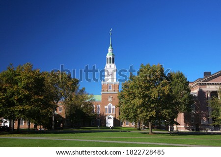 Baker-Berry Library, Dartmouth College in early fall, Hanover, NH, USA Royalty-Free Stock Photo #1822728485
