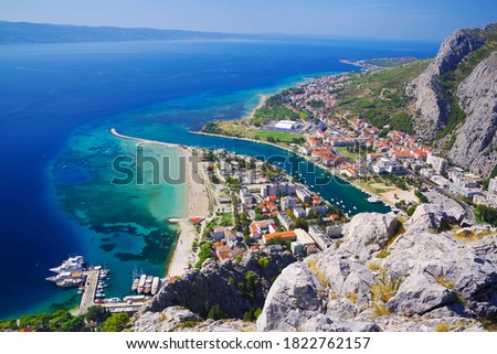 Aerial view of Omis in Croatia, Europe Royalty-Free Stock Photo #1822762157