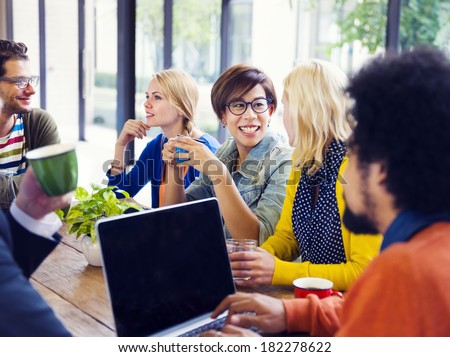 Casual People Meeting At Industrial Office Royalty-Free Stock Photo #182278622