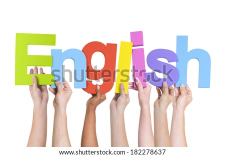 Multi-Ethnic Group Of People Holding The Word English Royalty-Free Stock Photo #182278637