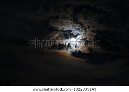 Dark Night with Clouds and bright Moon