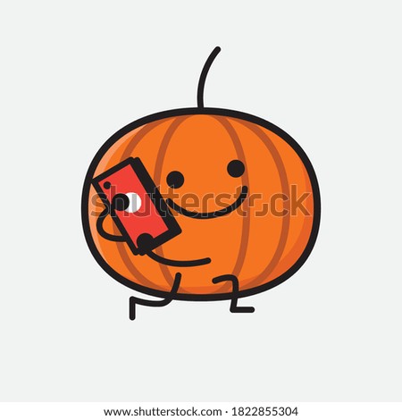 An illustration of Cute Pumpkin Icon Mascot Vector Character