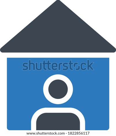 stay home vector glyph color icon 