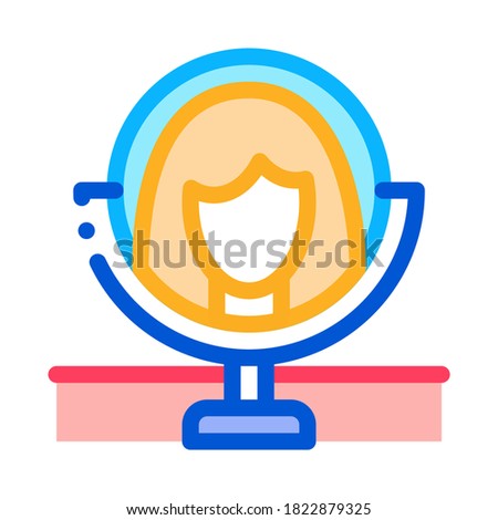 woman face in mirror icon vector. woman face in mirror sign. color symbol illustration