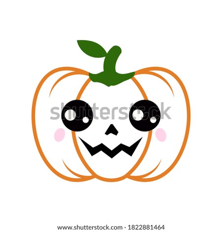 Vector halloween pumpkin. Cartoon halloween pumpkin vector icon for web design isolated on white background