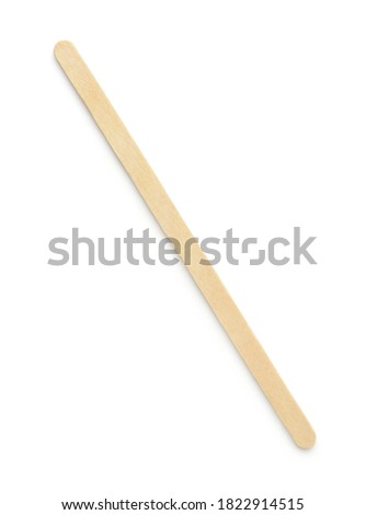 Top view of wooden coffee stir stick isolated on white Royalty-Free Stock Photo #1822914515
