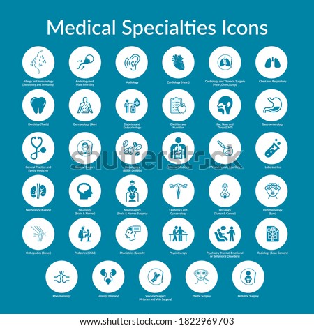 Thirty five  Medical Specialty Icons