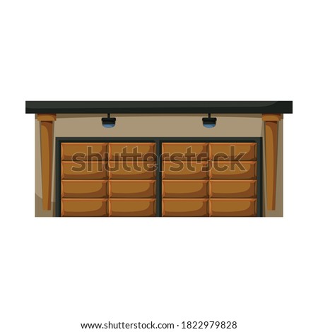 Garage of building vector icon.Cartoon vector icon isolated on white background garage of building.