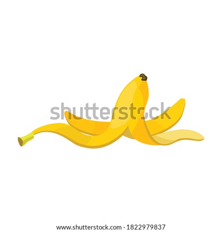 Banana peel vector icon.Cartoon vector icon isolated on white background banana peel. Royalty-Free Stock Photo #1822979837