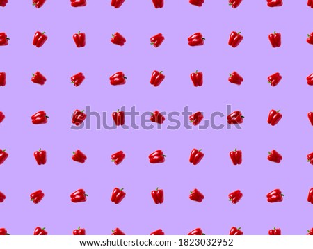sweet bell pepper pattern. vegetables on a violet background. bell pepper pattern advertising poster. wrapping paper. background for web pages.