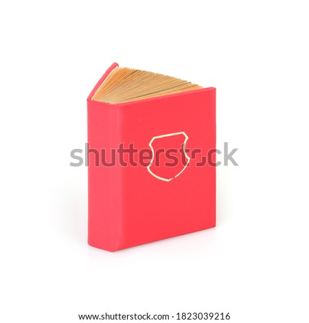 Book in red cover with white sheets isolated on a white background