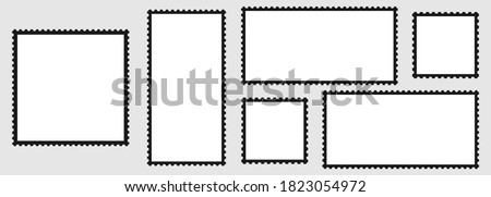 Postage Stamps. Blank Postage Stamps collection. Dark Postage Stamp, isolated. Vector illustration. Eps10