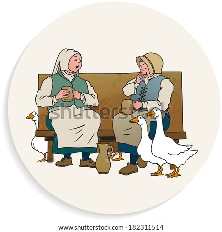 Beer Coaster Vector Illustration - Beverage And Leisure In The Middle Ages  