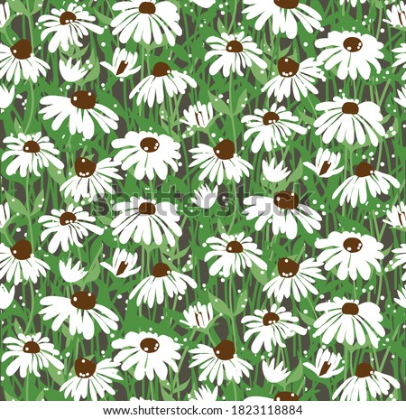 Vintage floral background. Cute flower vector seamless pattern illusration. Ditsy style.