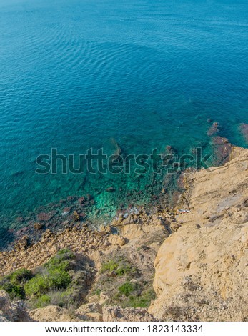 Cliff in the mediterranean sea