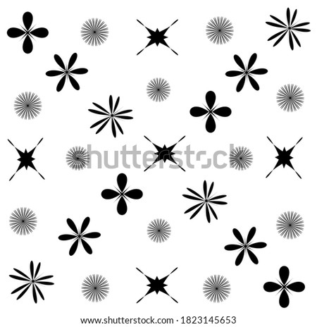 Seamless pattern for fabric, print, wallpaper, gift wrap and more. Monochrome.