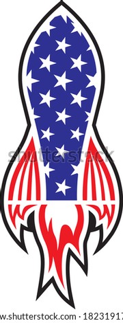 Rocket with US flag. Illustration