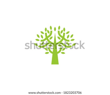 Tree logo leaf green vector icon 