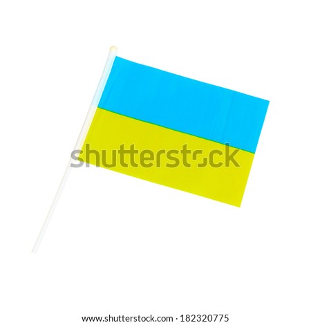 Ukrainian national flag isolated on white background.