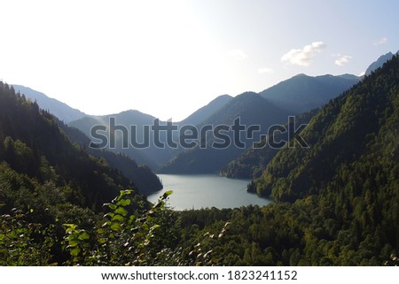 lake among mountains and forests
