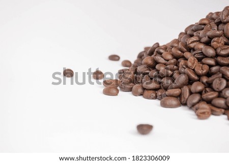 Roasted coffee beans isolated background