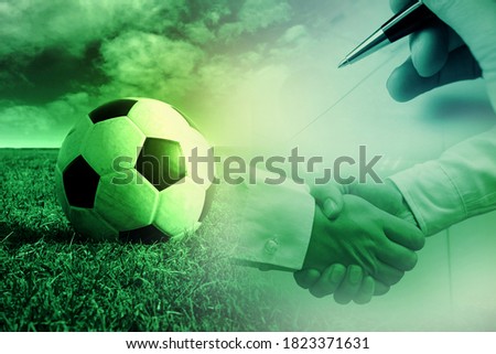 Football in business , sign football player concept, sport news reporting