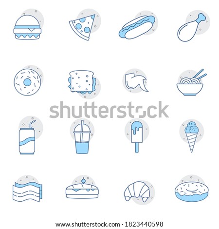 Fast food minimalistic icons set. Thin line vector icons for website design and development. Perfect vector graphics