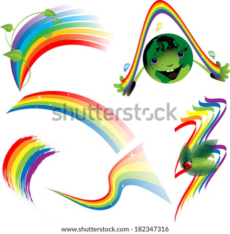 Rainbow set of decorative elements