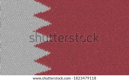Detailed Illustration of a Knitted Flag of Bahrain
