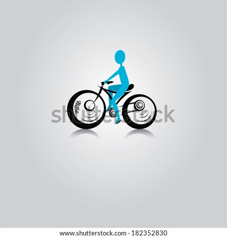vector black bicycles icon. Mountain bike on the road. vector Bike silhouette