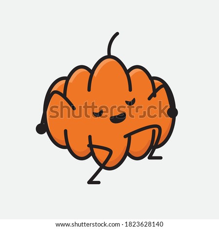 An illustration of Cute Pumpkin Mascot Vector Character