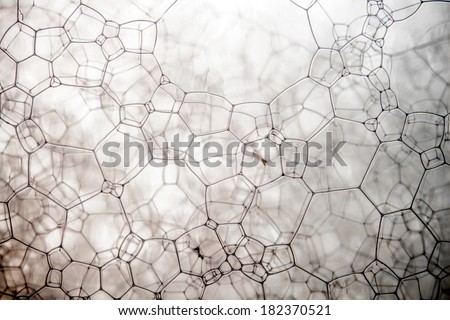 Black abstract macro photo of the foam in the form of web