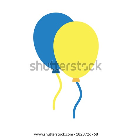 balloons icon over white background, flat style, vector illustration