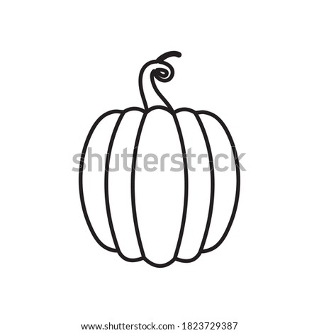pumpkin vegetable icon over white background, line style, vector illustration