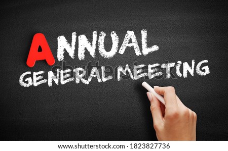 AGM - Annual General Meeting is a meeting of the general membership of an organization, acronym business concept on blackboard Royalty-Free Stock Photo #1823827736