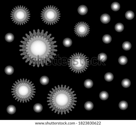 Floral shapes for background and wallpapers. Vector graphics, monochrome