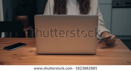 Online shopping at home stock photo