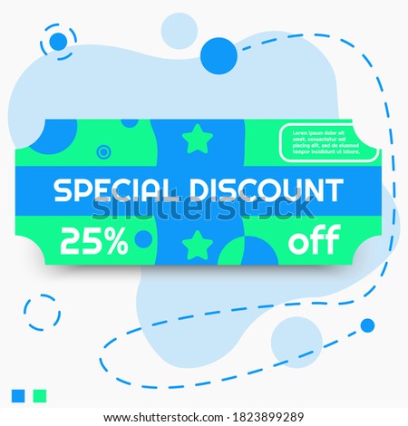 Long voucher design template, special discount for market and shop, sale for toys and children's goods.