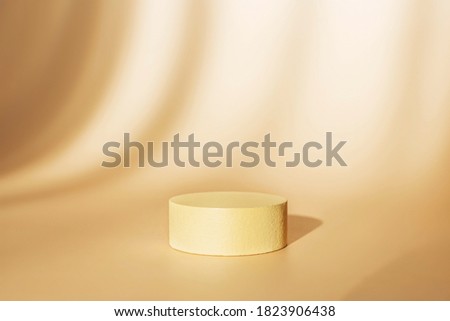 Abstract empty podium of cylinder shape on pastel background for product. 3D Rendering. Minimal concept.