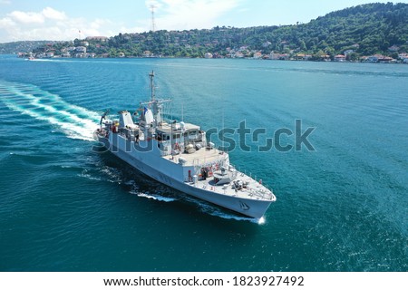 Navy ship transits Istanbul Strait in Turkey